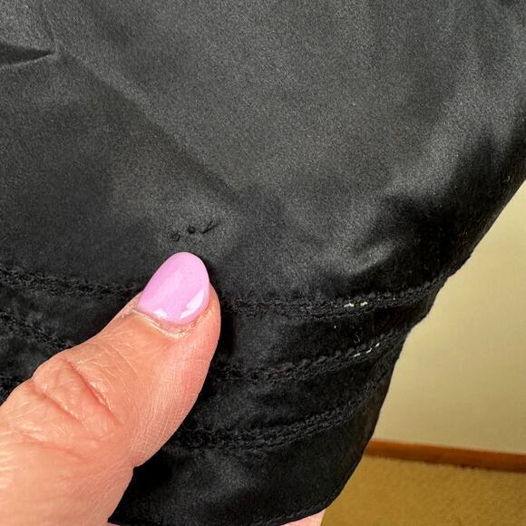 NEW Banana Republic Silk Baby Doll Top Cami Camisole Y2K Sleeveless Black Large - Picture 8 of 12